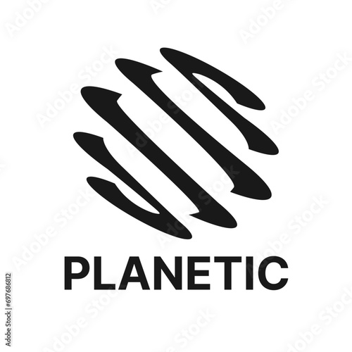 Planet circle negative space startup creative logo