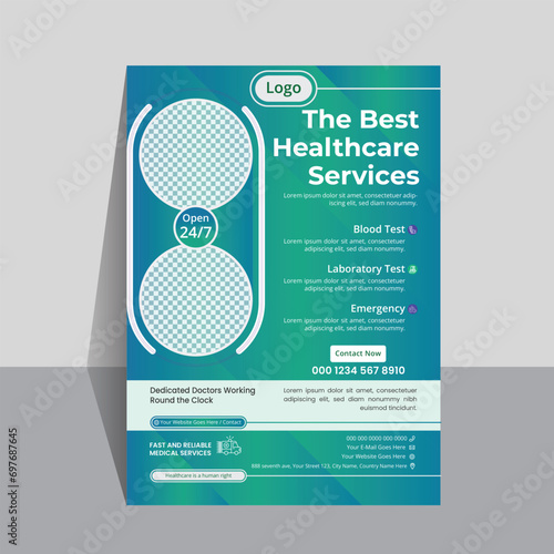 Medical healthcare and corporate cover flyer or poster design layout. 