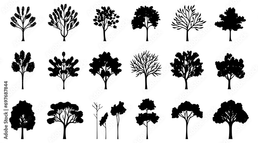 Trees Elements vector set Architecture and Landscape Design with