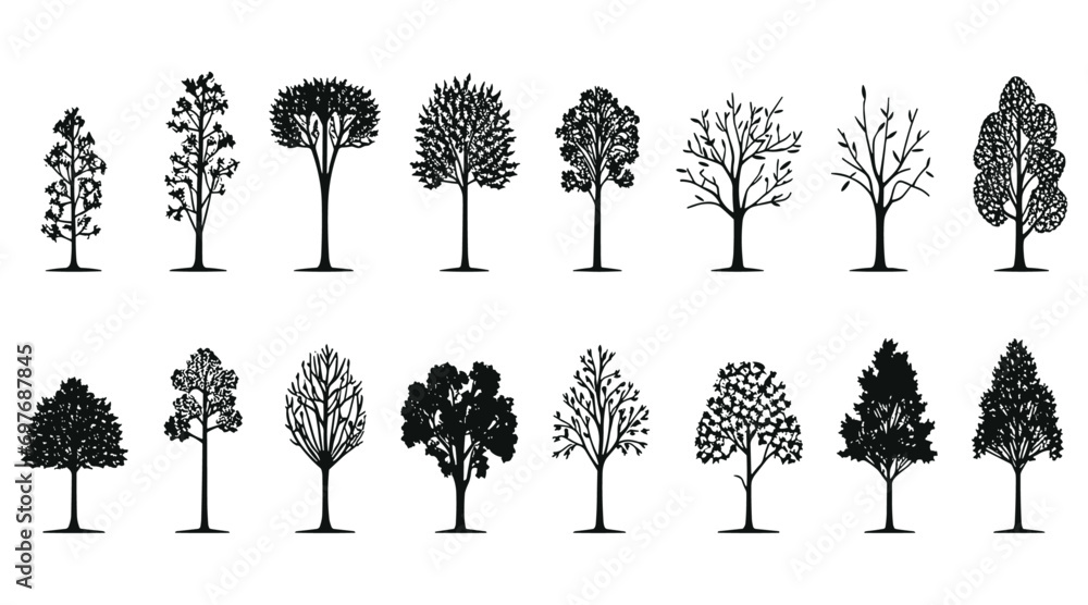 Vecteur Stock Trees Elements vector set Architecture and Landscape