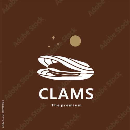 animal clams natural logo vector icon silhouette retro hipster