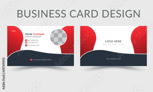 Elegant and Luxury double-sided creative business card template landscape orientation.Vector abstract creative with gold style minimalist print template