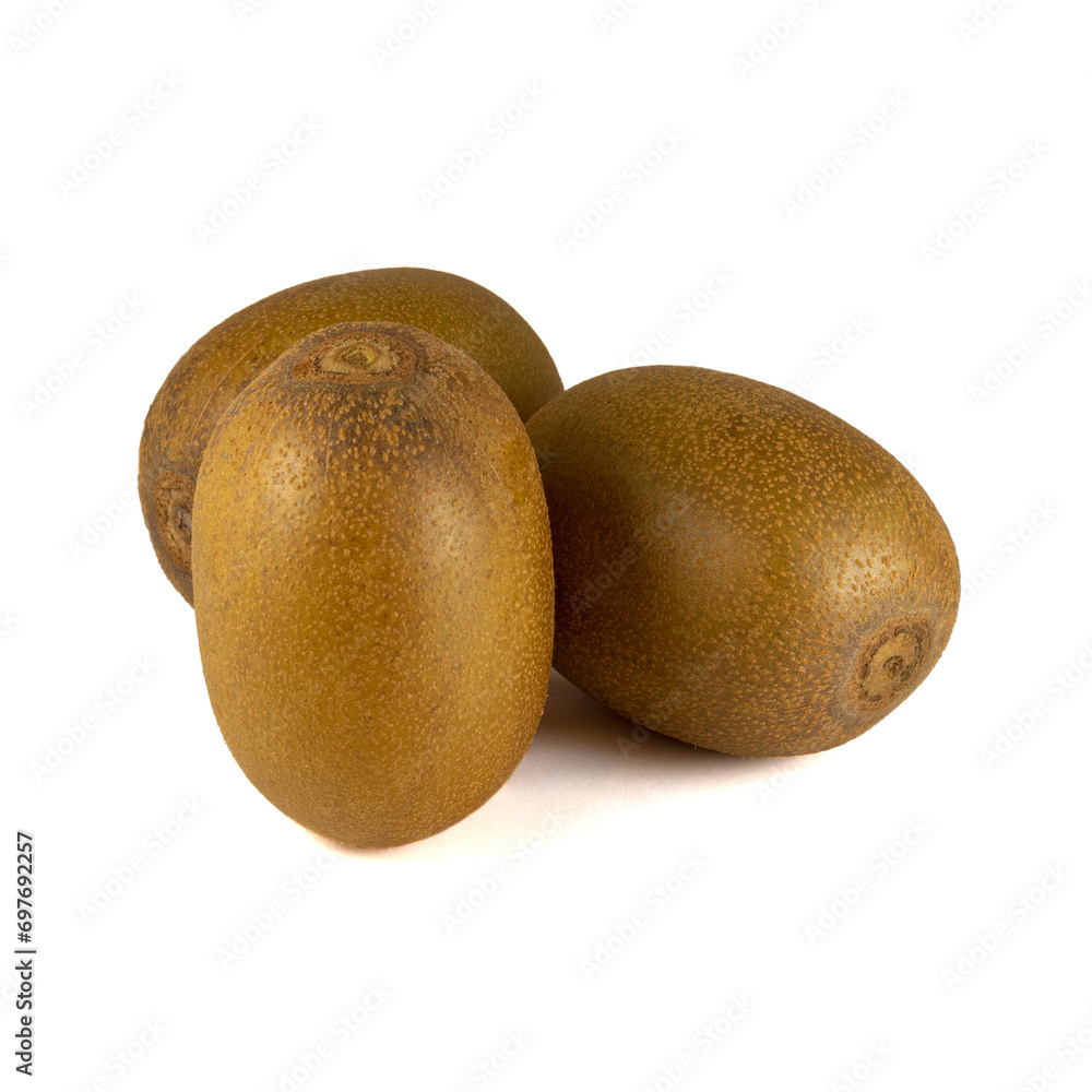 Golden kiwi isolated on white background