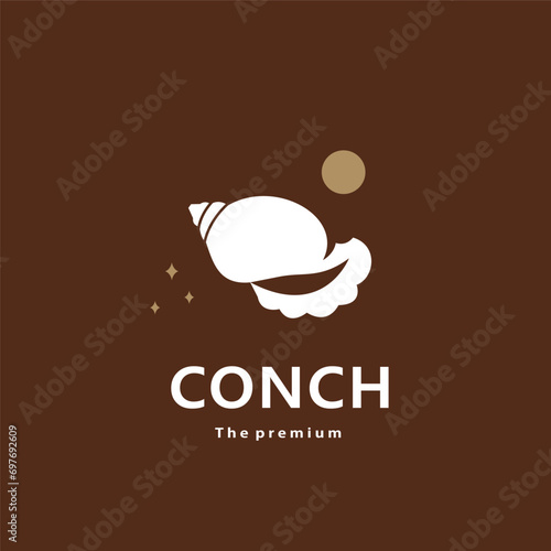 animal conch natural logo vector icon silhouette retro hipster