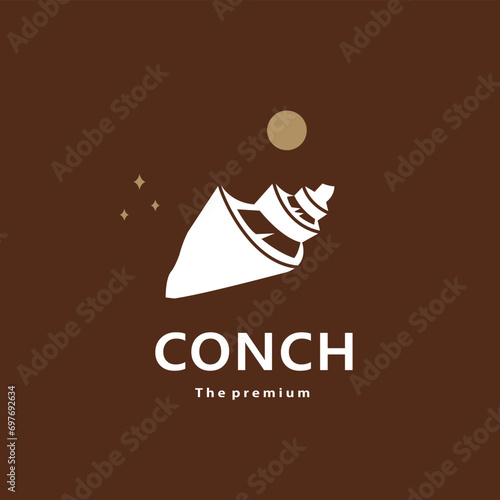 animal conch natural logo vector icon silhouette retro hipster