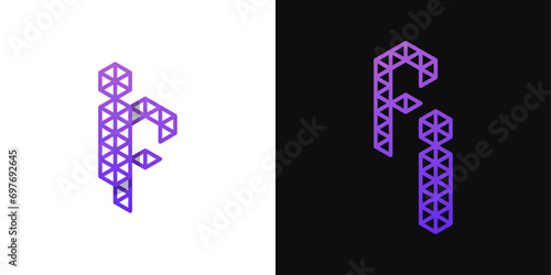 Letters FI and IF Polygon Logo Set, suitable for business related to polygon with FI and IF initials