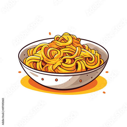 line art flat illustration tagliatelle vector on white background