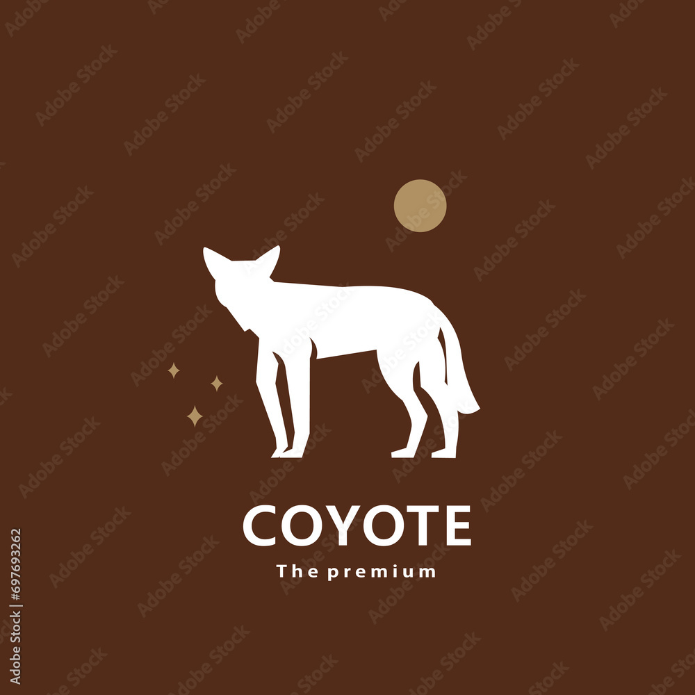 Fototapeta premium animal coyote natural logo vector icon silhouette retro hipster