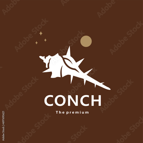 animal conch natural logo vector icon silhouette retro hipster