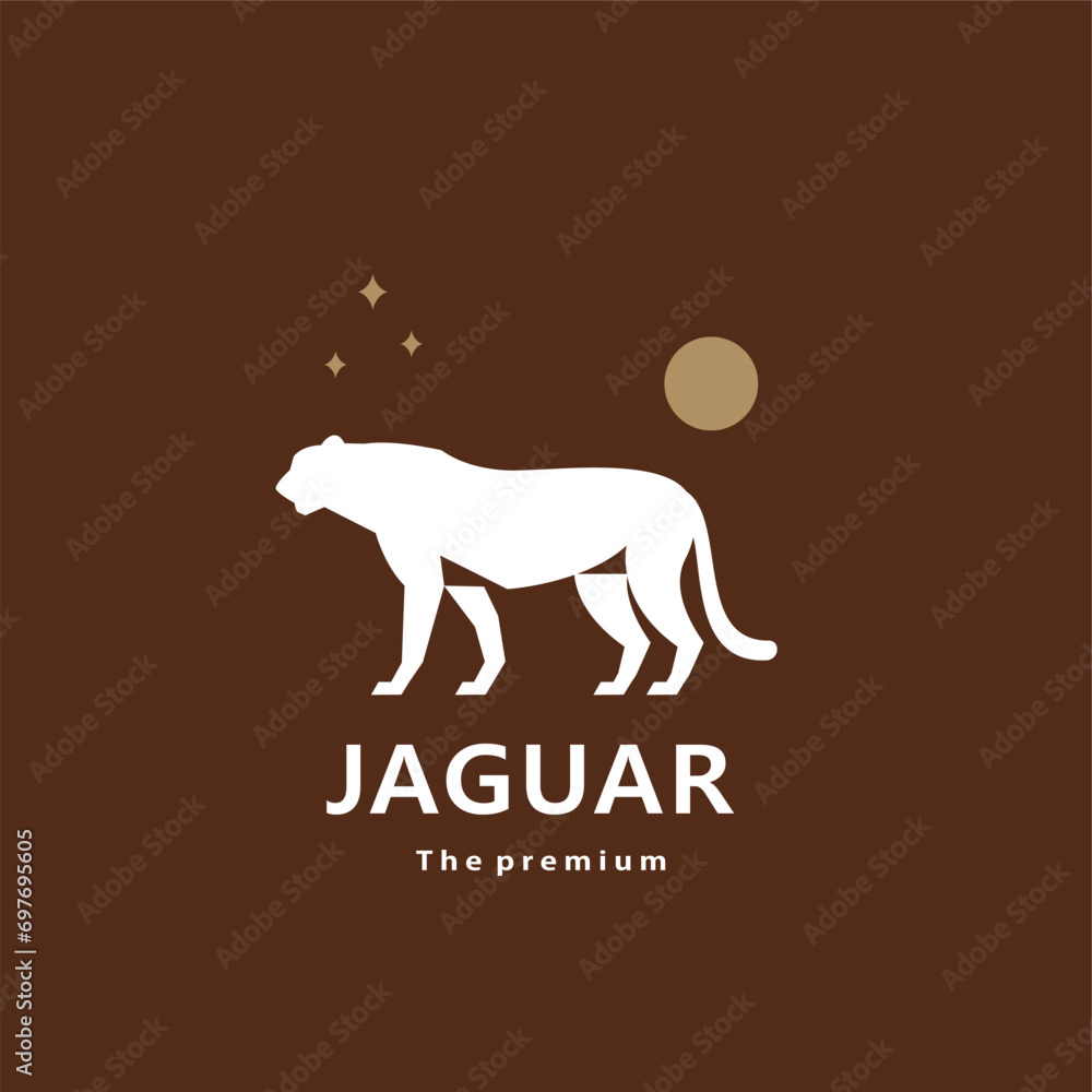 animal jaguar natural logo vector icon silhouette retro hipster