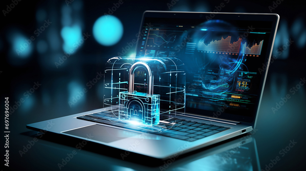 Fototapeta premium concept of computer security and secure data storage
