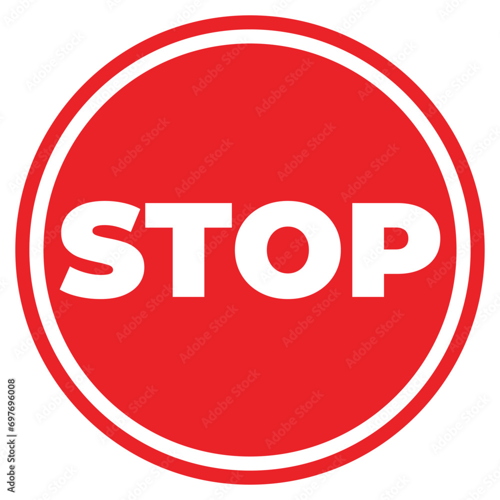 Red stop sign icon with text flat icon for apps and websites. stop sign icon vector illustration Red stop sign icon with text flat icon for apps and websites. stop sign icon vector illustration