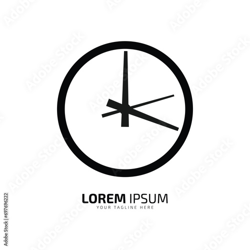 A logo of black watch icon abstract clock vector silhouette on white background