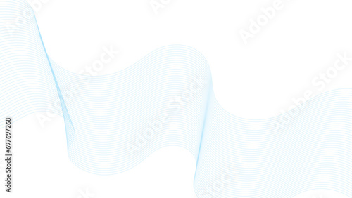 Abstract blue line wave background. Technology abstract lines on white background. Undulate Grey Wave Swirl, frequency sound wave, twisted curve lines with blend effect.	