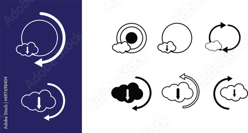 Icon set cloudy edition. Editable icons set. Vector illustration. Stroke and outline icons