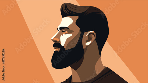 handsome man with beard artwork. Vector illustration 