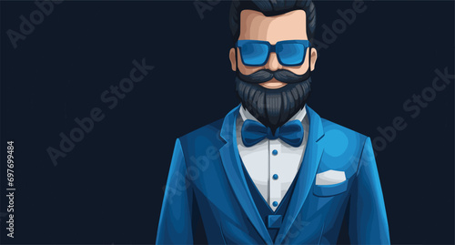 handsome man with beard artwork. Vector illustration 