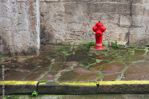 fire hydrant on a street in hondarribia photo