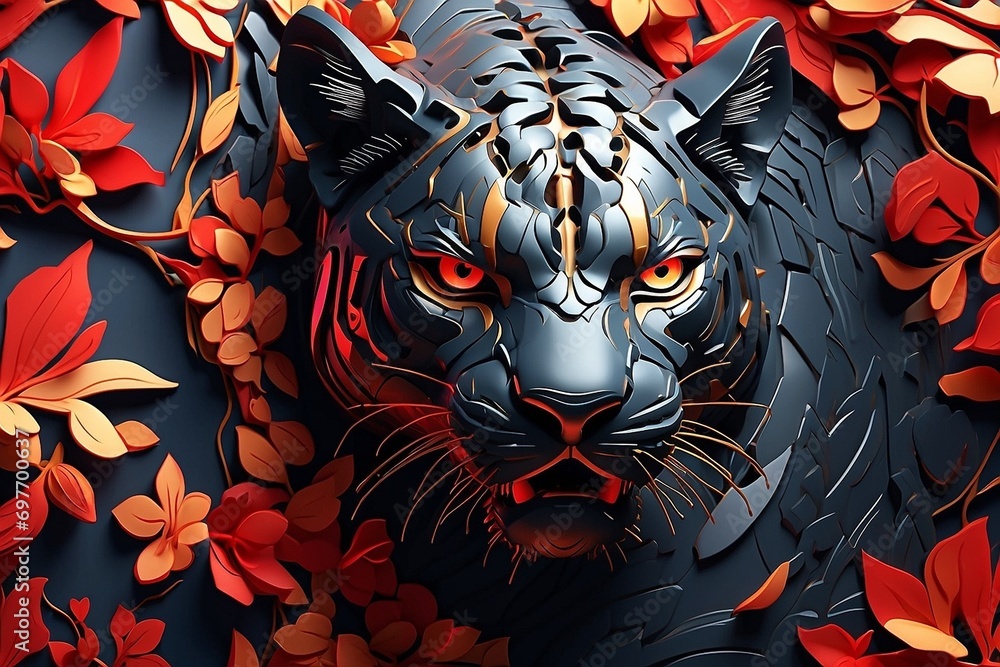 Tiger wallpaper illustration created with artificial intelligence