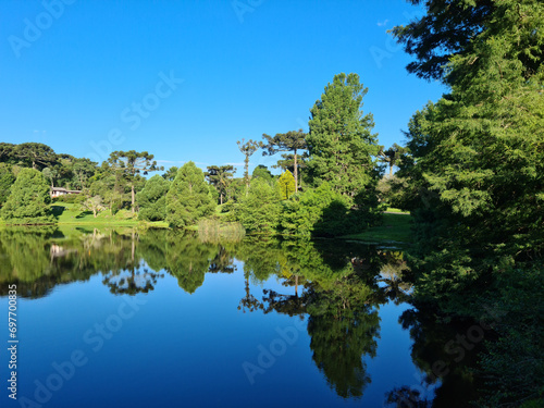 Lake Vila A  in the district of Faxinal do C  u  municipality of Pinh  o - Paran    in the southern region of Brazil.