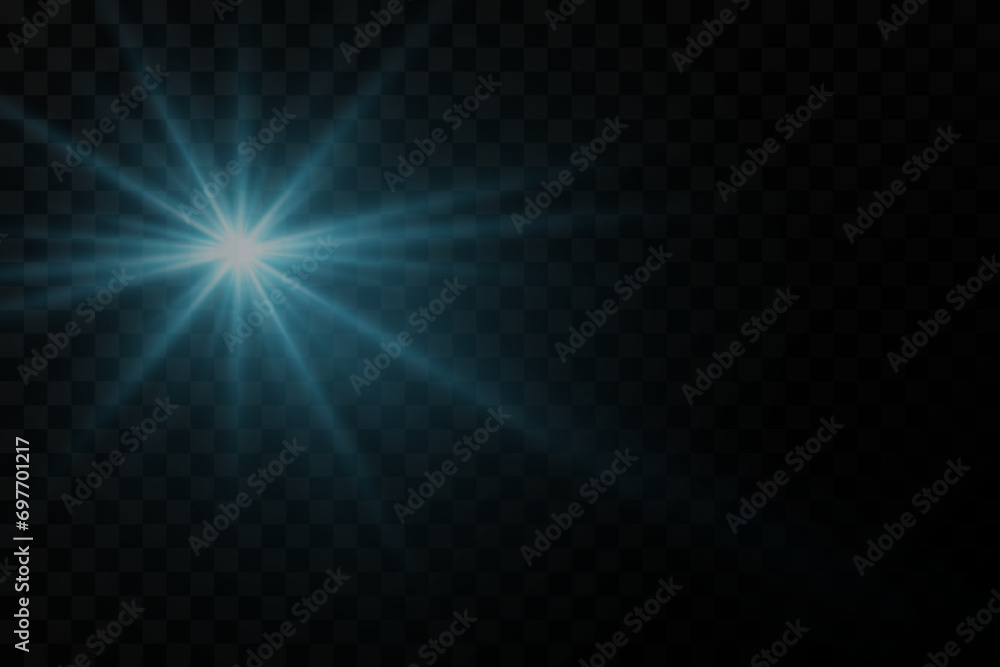 Futuristic light. Shiny effect with highlights. Colorful lens flares and light. Bright light explosion. Vector illustration.