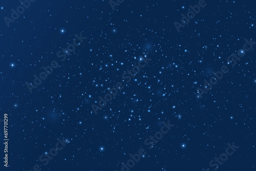 Starry sky with many stars and night reflections. Special lighting effects.