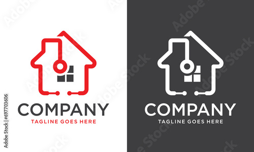 Creative Medical House or clinic vector logo template. house logo with stethoscope. sign Logo for doctor home with stethoscope sign modern template