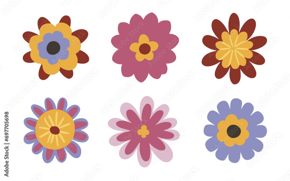Abstract flowers vector clipart. Spring illustration. Abstract flowers vector clipart. Spring illustration.