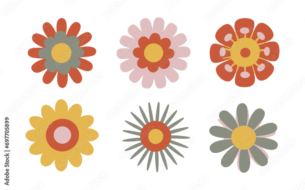 Abstract flowers vector clipart. Spring illustration. Abstract flowers vector clipart. Spring illustration.