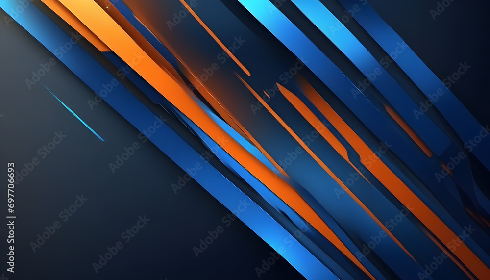 High contrast blue and orange glossy stripes. Abstract tech graphic banner design. Vector corporate background High contrast blue and orange glossy stripes. Abstract tech graphic banner design. Vector corporate background