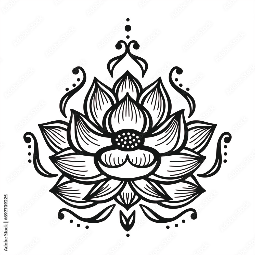 Fototapeta premium Stylish , fashionable and awesome Lotus Flower art and illustrator