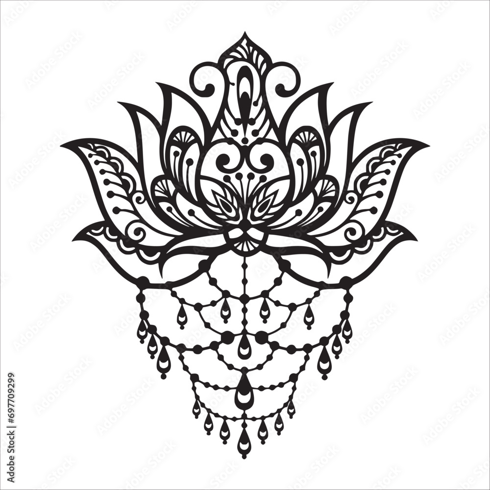 Obraz premium Stylish , fashionable and awesome Lotus Flower art and illustrator
