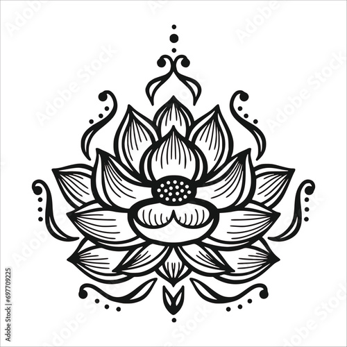 Stylish , fashionable and awesome Lotus Flower art and illustrator