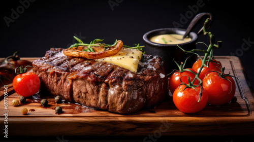 juicy steak topped with melted butter