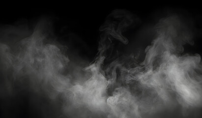Abstract powder or smoke effect isolated on black background