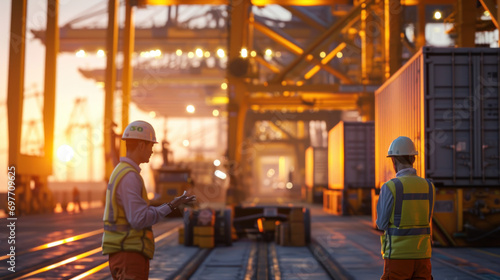 Container dockers are inspecting containers