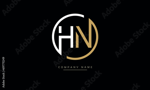 HN, NH, H, N Abstract Letters Logo Monogram