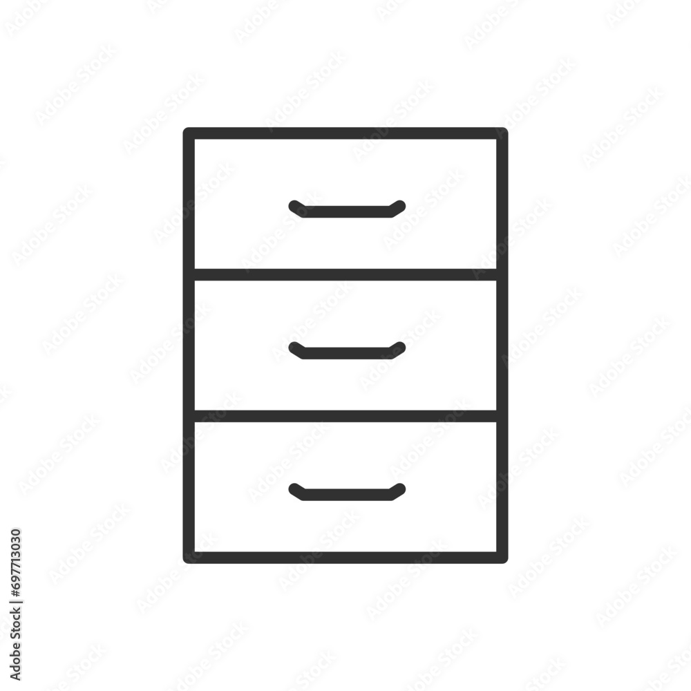 Bedside table, linear icon. Line with editable stroke Bedside table, linear icon. Line with editable stroke