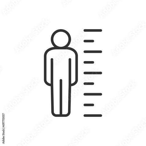 Human height, linear icon. Line with editable stroke #697713037