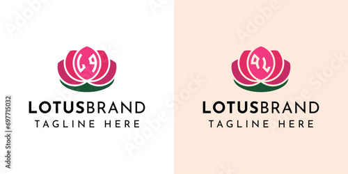 Letter LQ and QL Lotus Logo Set, suitable for business related to lotus flowers with LQ or QL initials. photo