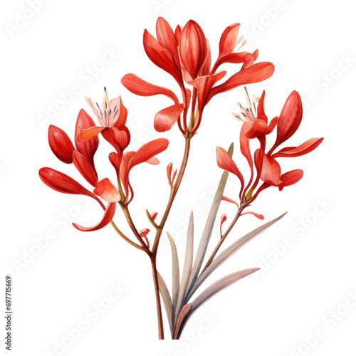 Kangaroo Paw ,illustration watercolor