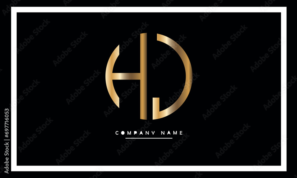 HJ, JH, H, J Abstract Letters Logo Monogram HJ, JH, H, J Abstract Letters Logo Monogram