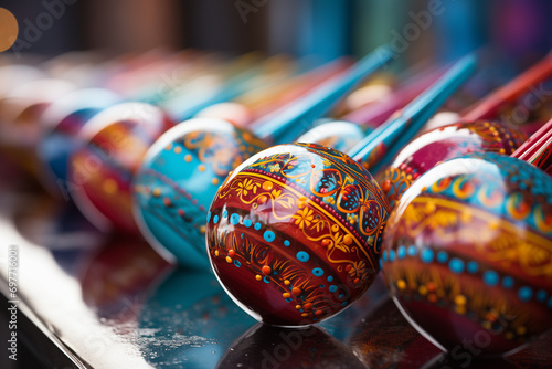 Carnival Maracas with Colorful Rhythm, Maracas Bursting with Colors and Patterns Bring the Brazilian Carnival to Life