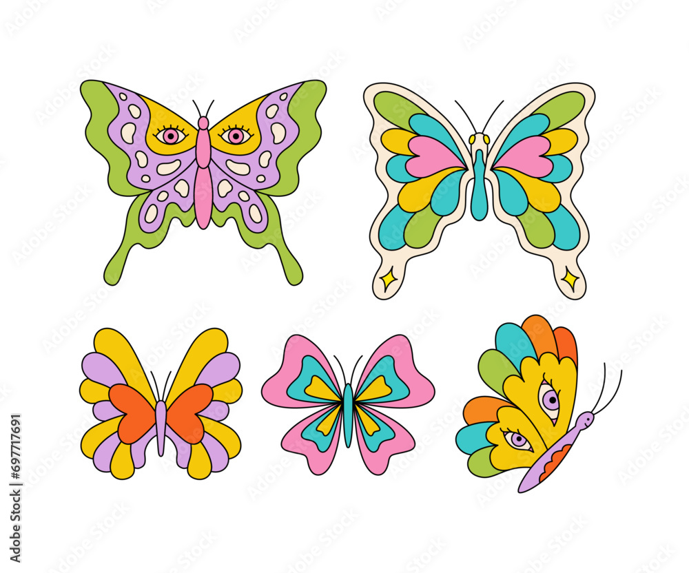 Retro Groovy Butterflies Retro Groovy Butterflies