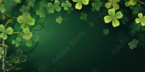 Happy St Patricks Day Background Holiday Illustration, banner, copy space