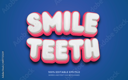 Teeth 3D editable text style effect