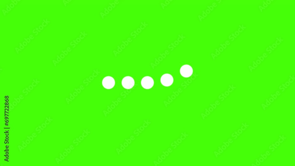 White dots loading bar and typing in progress animation on green screen ...