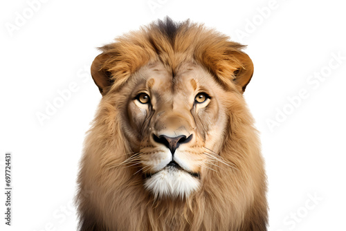 portrait of a lion isolated on the transperent background