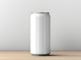 Mockup of a white aluminum can, advertising material