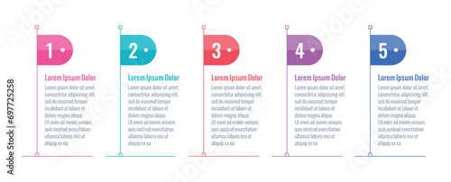 flag, pennant information template. five steps information template. web, internet, annual report, magazine infographic template